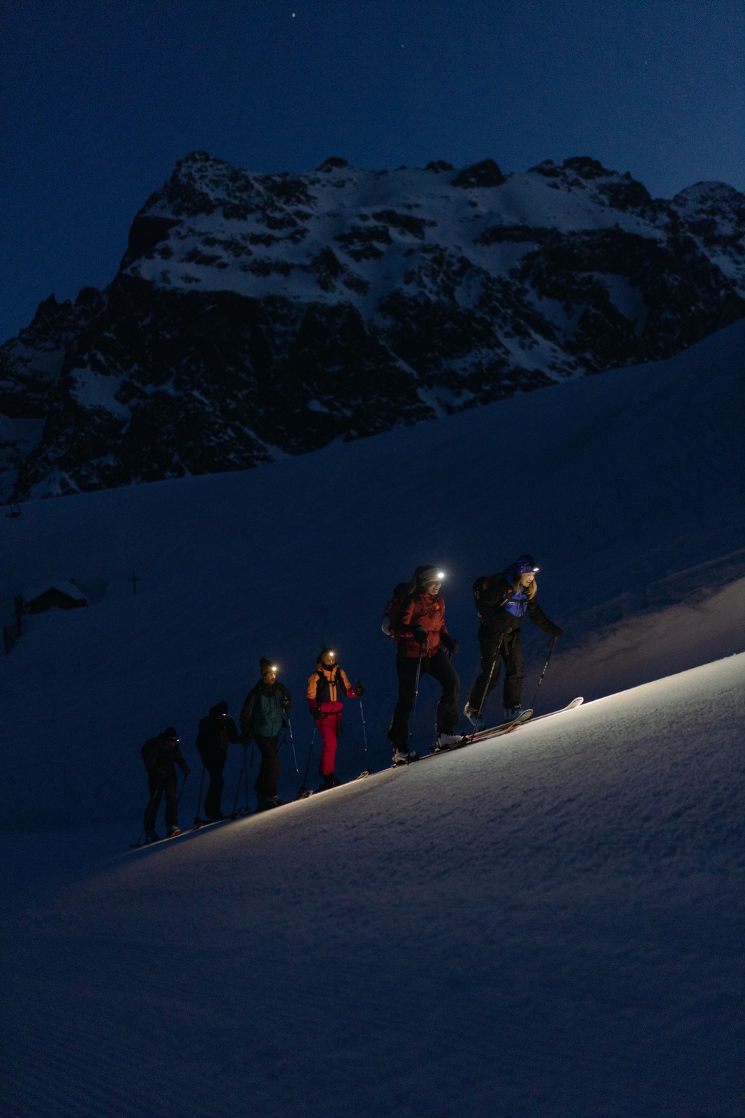 Ski excursion in the evening in Gargellen