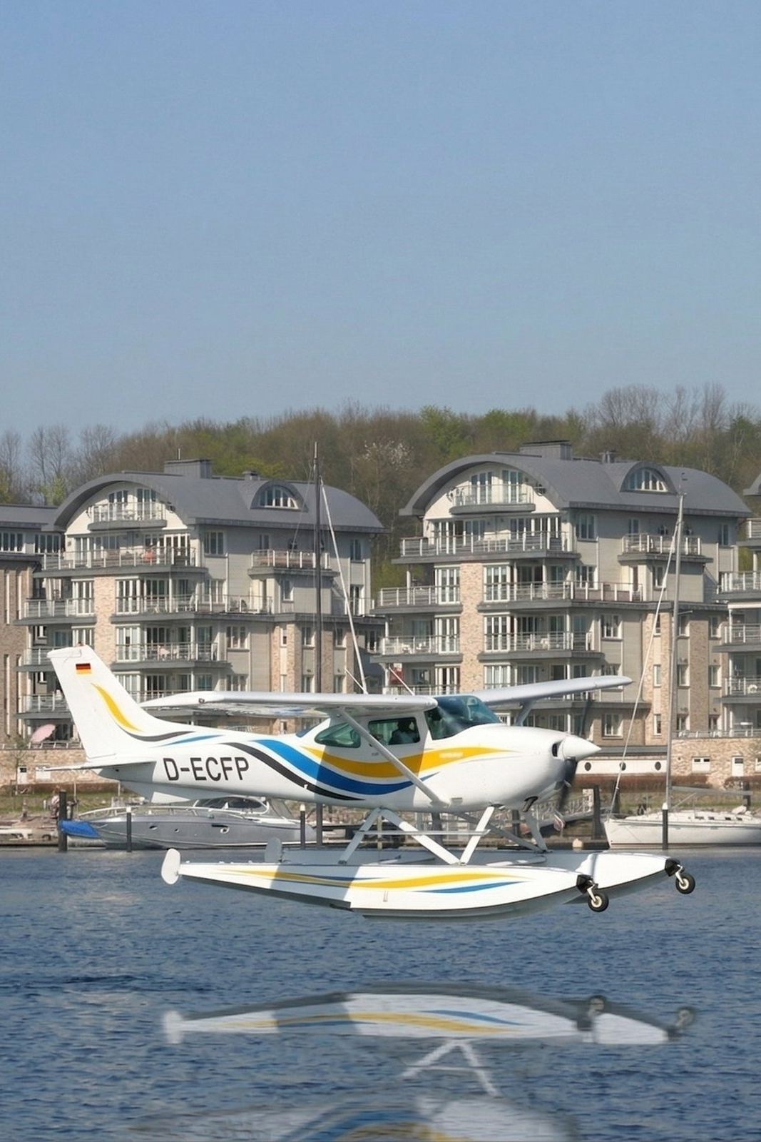 Wasserflug über die Flensburger Förde