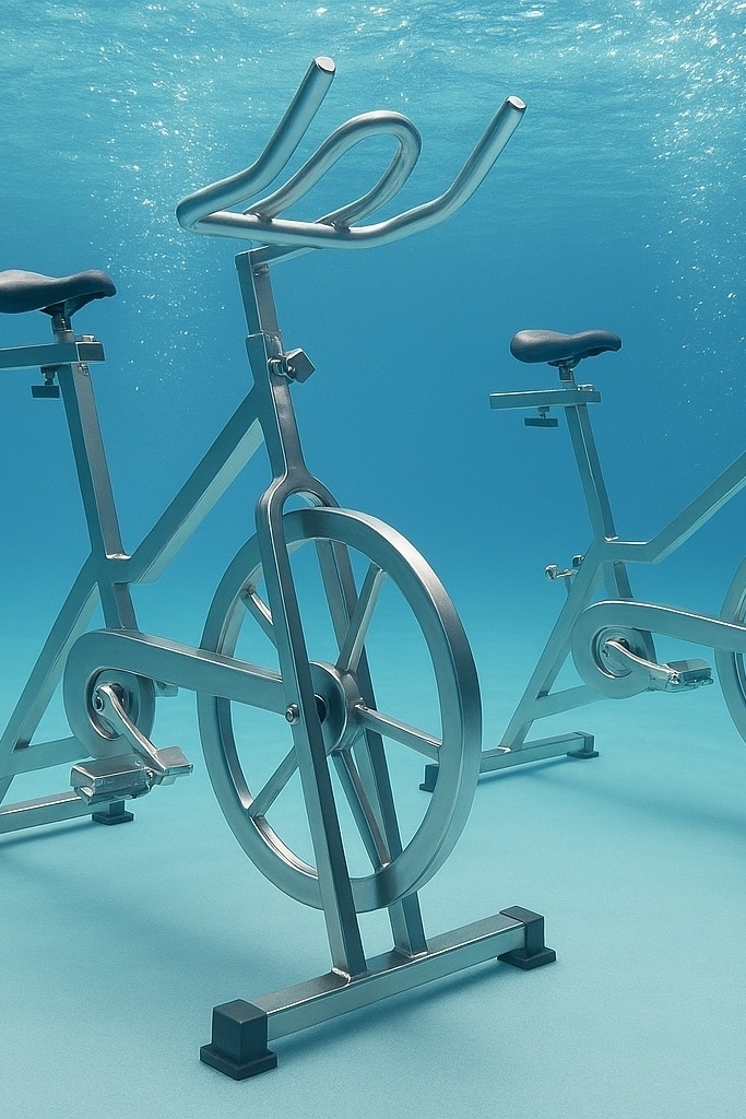Acquacycling im Outdoorpool