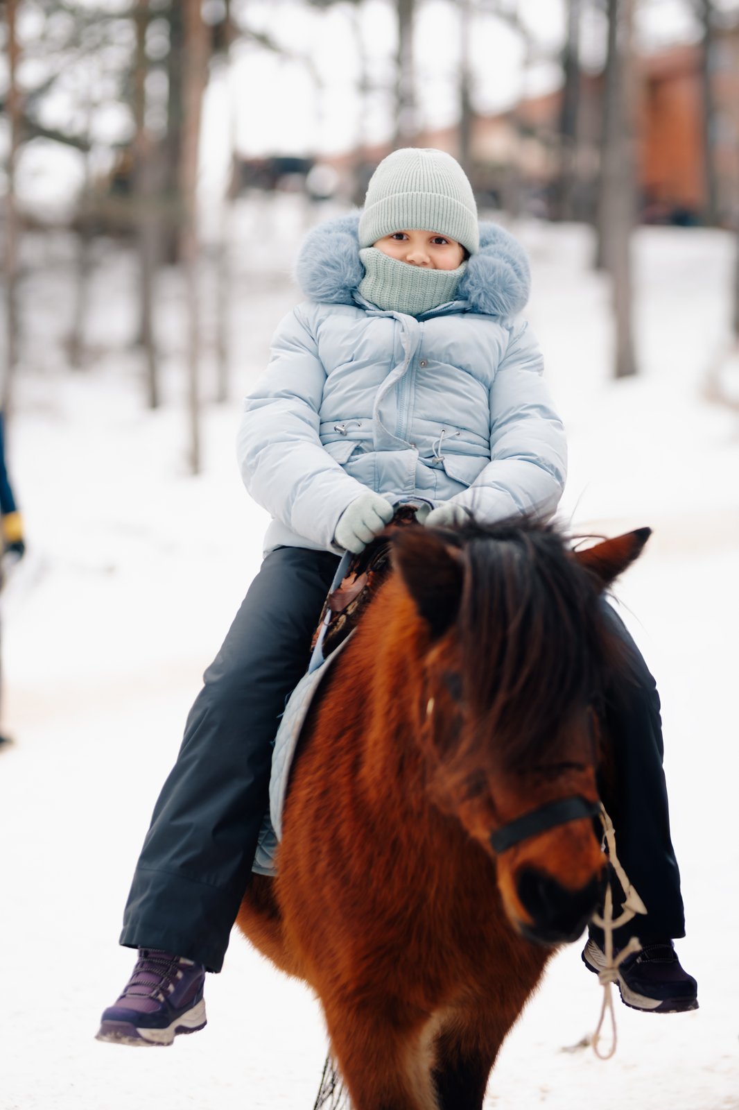 Ponyreiten im Winter