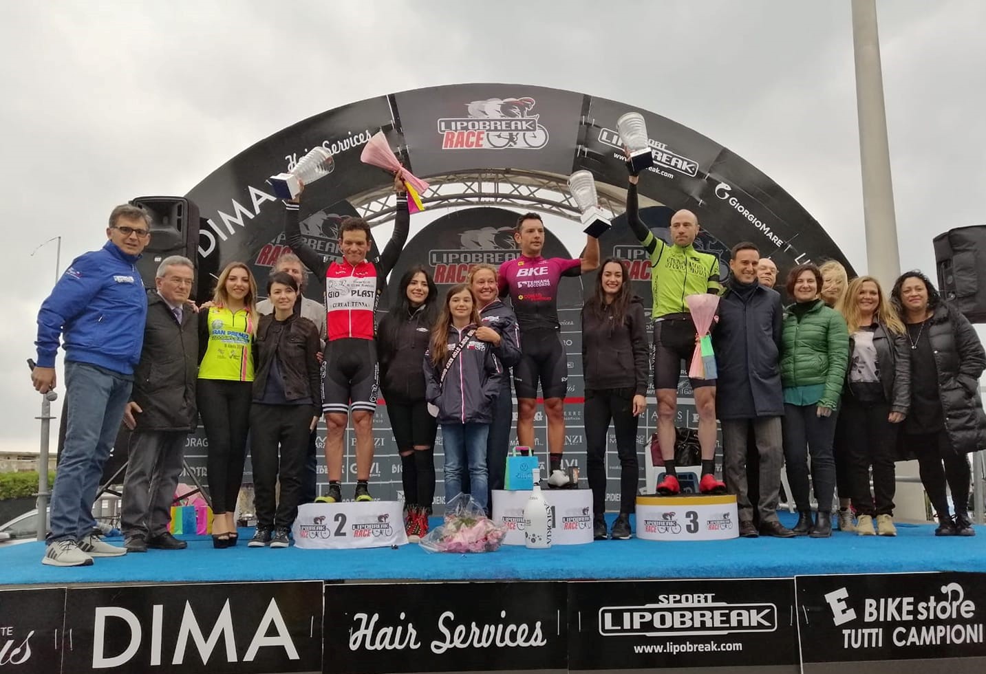 Podio maschile alla Lipobreak Race Porto Sant'Elpidio 2019