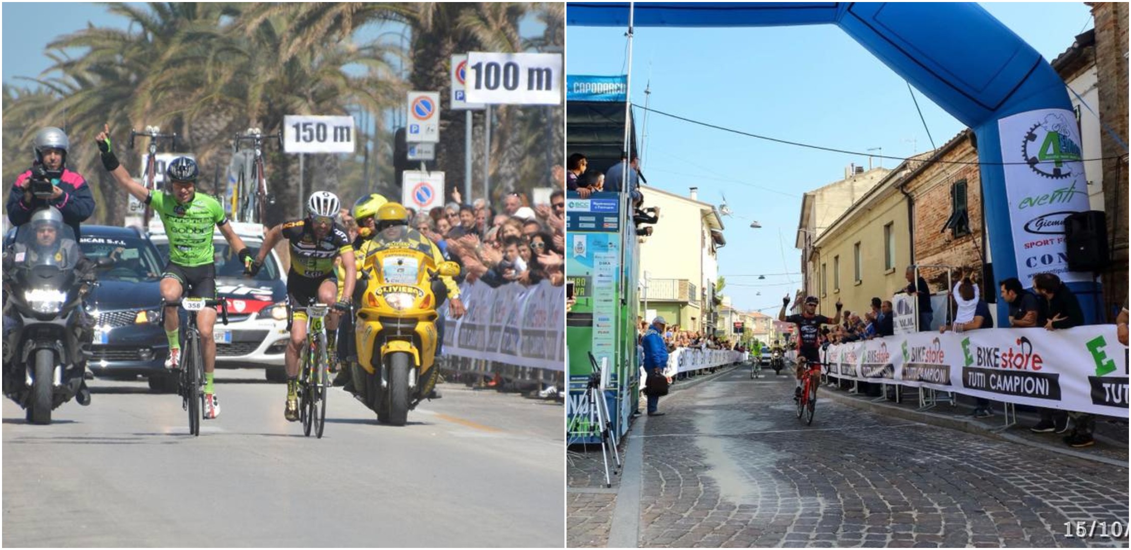 I due arrivi delle Gran Fondo di Porto Sant'Elpidio 2017