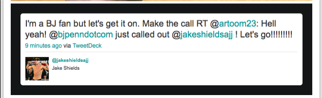 Bj Penn Vs Jake Shields? 1