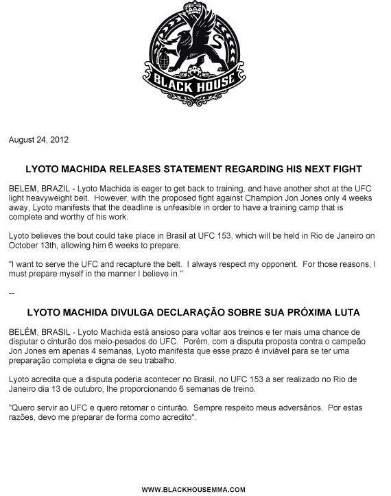 UFC 152 Lyoto Machida rifiuta il match perchè... 10