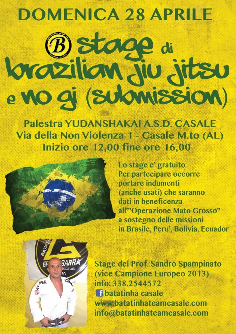 Domenica 28 aprile stage gratuito di brazilian jiu jitsu e no gi del maestro Sandro Spampinato a Casale Monferrato (AL) 1