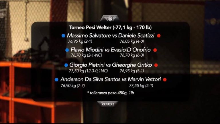 Venator S01e03 quarti finale pesi Welter 7