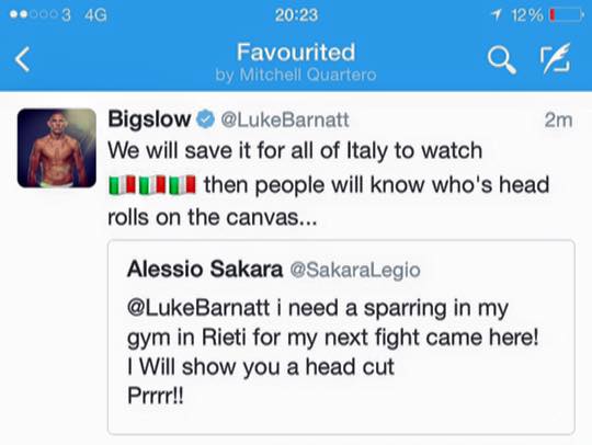Luke Barnatt vs Italia
