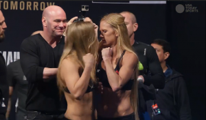 Video della pesa tra Rousey e Holm con parapiglia