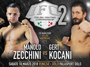 IFC 2 Sabato 10 Marzo a Dolo (Venezia): Penini vs Aliu per la Cintura Pesi Medi. 2