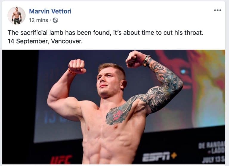 Nuovo match in main card (a Settembre) per Marvin Vettori 20
