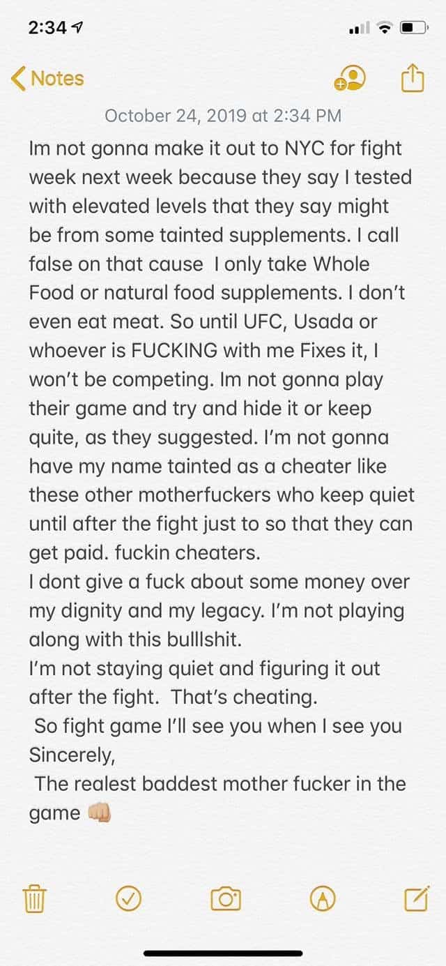 Nate Diaz vs MasVidal? Saltato, ma anche no. (Aggiornamenti della nottata) 1