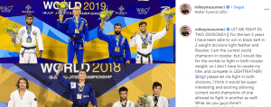 Mikey Musumeci chiede alla IBJJF di combattere in due classi di peso al Mundial 1