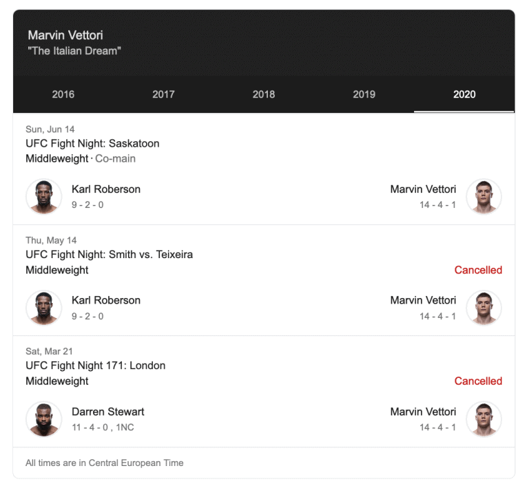 Marvin Vettori nel Main event di sabato 24