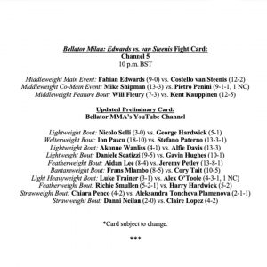 Ufficiale: cinque italiani nella card Bellator Milano del 26 Settembre 1