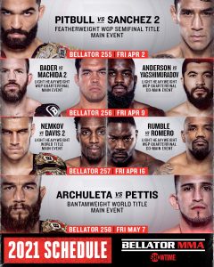 Bellator ritorna con 4 Eventi e il Grand prix dei pesi massimi leggeri 1