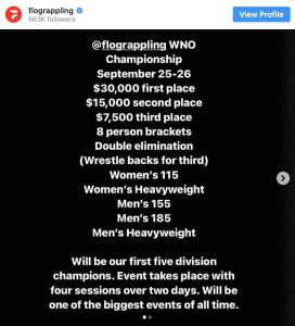 A Settembre debutta il FloGrappling WNO Championship, migliore torneo dell'anno? 1