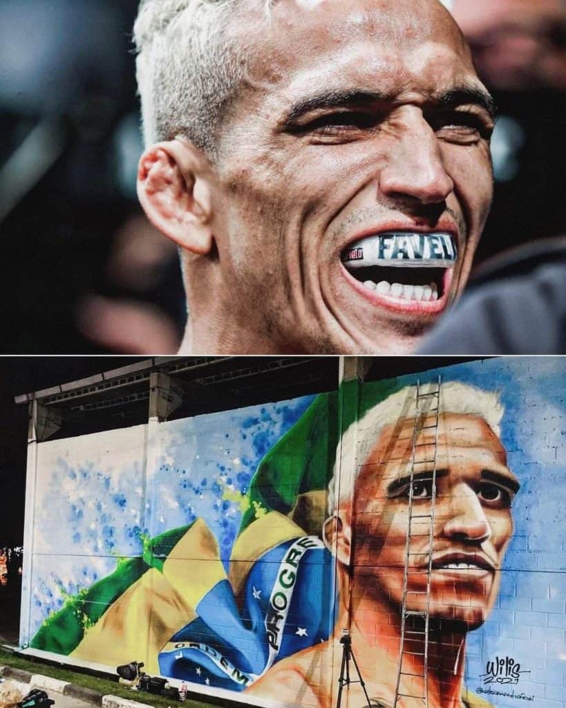 Charles Oliveira ritratto su un murales in Brasile