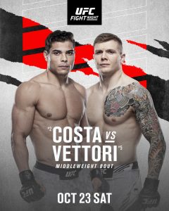 UFC: Vettori vs Costa, dove e quando vederlo e tutte le info 1