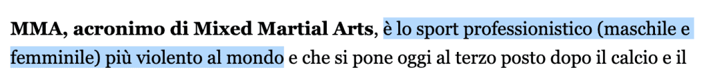 Il fatto quotidiano e le MMA 1