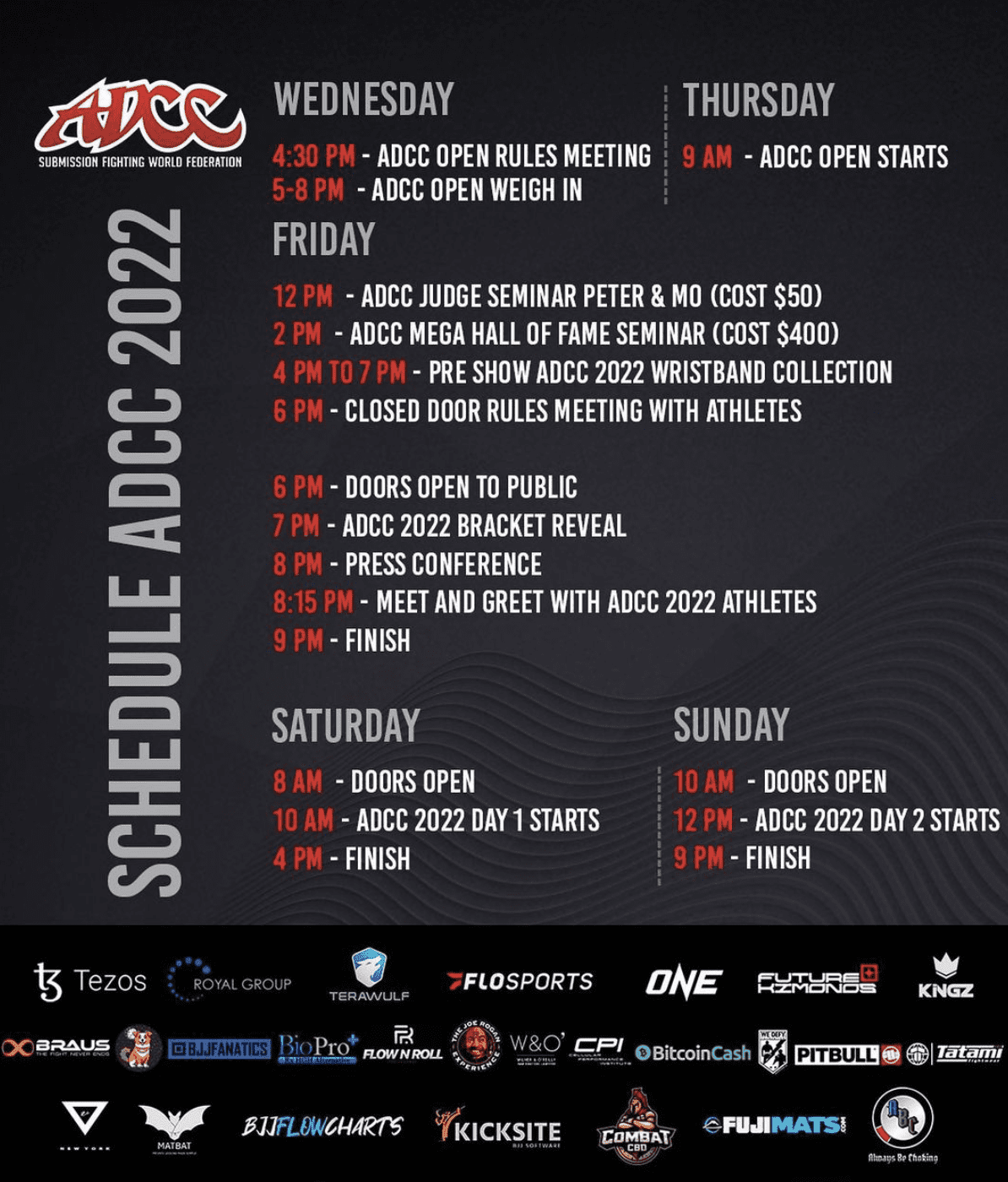 Mondiale ADCC 2022: dove e quando vederlo, il programma 1