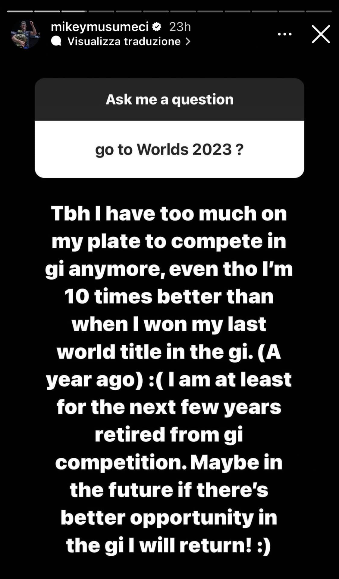 Mikey Musumeci: "Per qualche anno non gareggerò con il Gi" 1