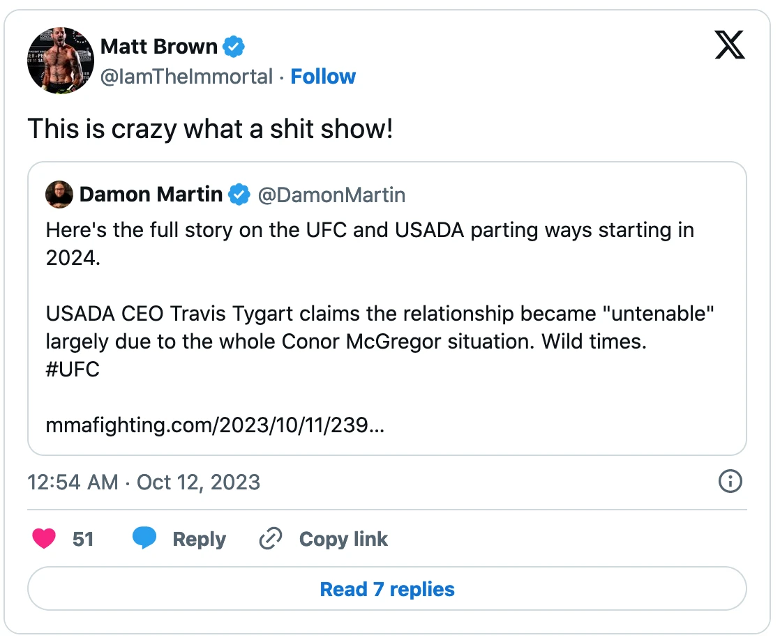 L'UFC non avrà più L'USADA a fare i controlli anti-doping 8