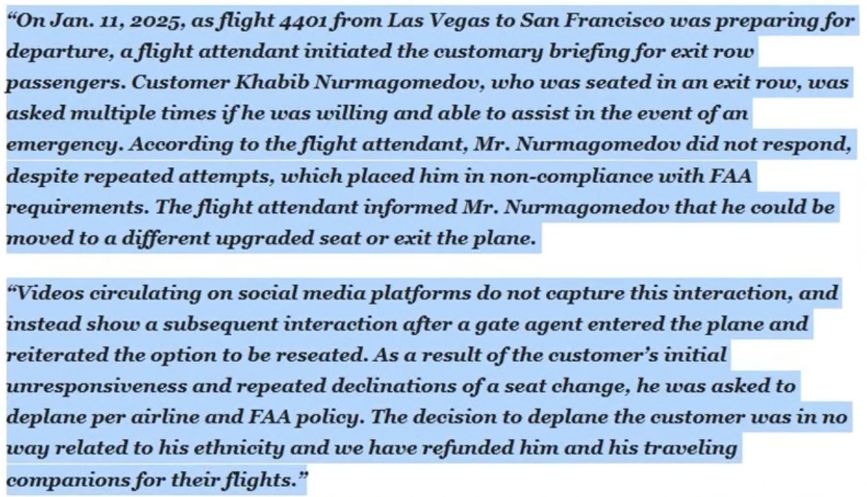 Khabib fatto scendere dall'aereo. La saga continua 1