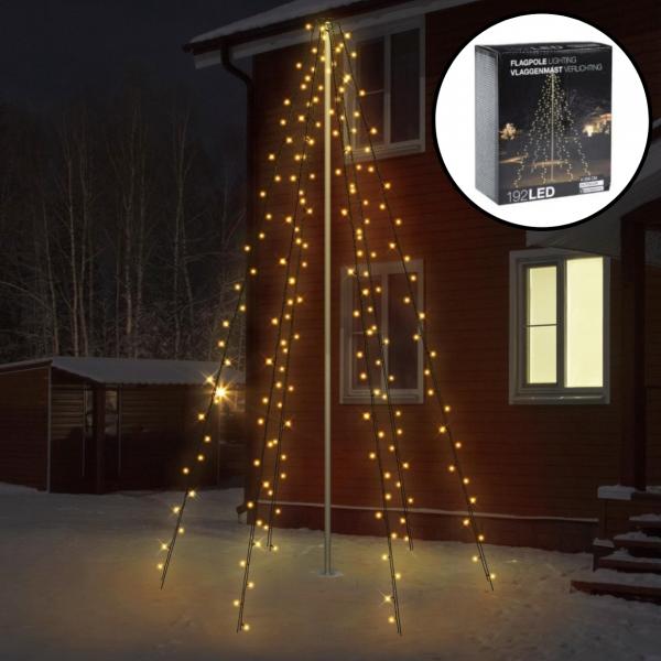 Fahnenmast Weihnachtsbeleuchtung IP44 192 LEDs 208 cm
