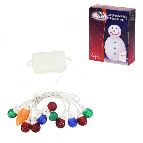 Schneemann Lichterkette LED auf Batterie 275 cm