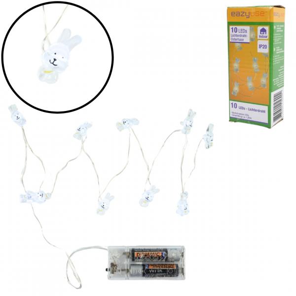 Lichterkette Kaninchen 10 LED IP20 auf Batterie 120 cm