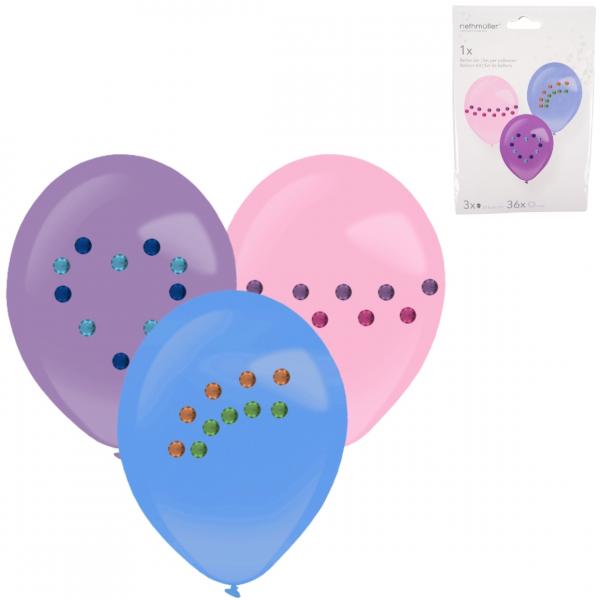 Amscan Luftballons Diamond Aufkleber 27,5 cm 3er Set