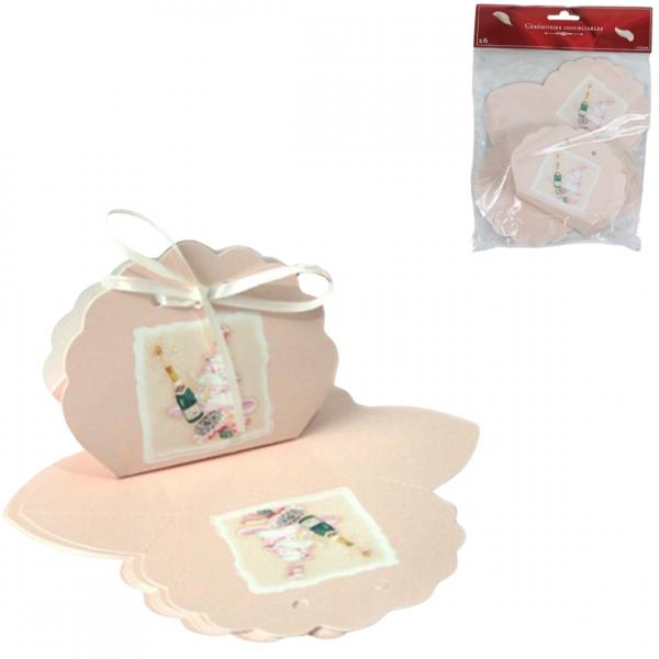 Geschenkpapier rosa 11 cm Set 6 Stück