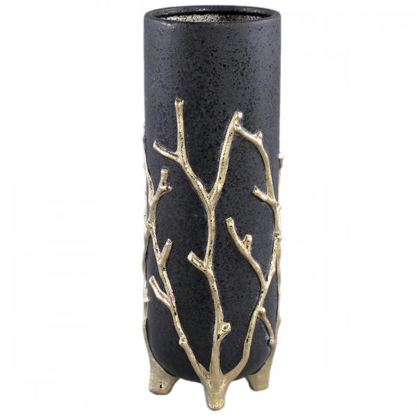 PTMD Blumentopf Quin hoch L schwarz 38 cm