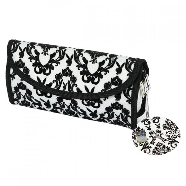 Playboy etui make-up tas zwart/wit 22 cm