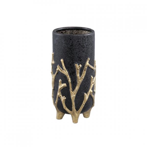 PTMD Blumentopf Quin hoch S schwarz 24 cm