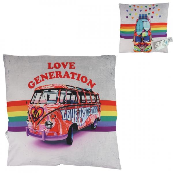 Kissen Volkswagen Bus Regenbogen 40 x 40 cm
