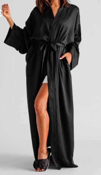 Layos Lyocell Bademantel schwarz L/XL Home&You