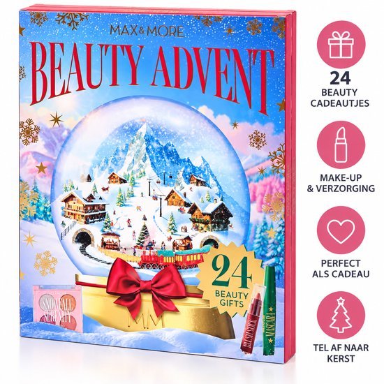 MAX MAX & MORE Beauty Adventskalender – 24 Beauty Cadeaus – Make-up & Verzorging – Kerst Adventskalender