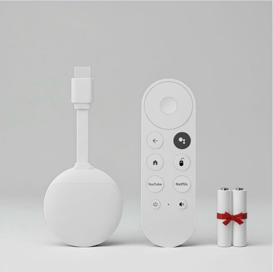 Android Android Streaming tv dongle 4K - Netflix & YouTube - HDMI - Mediaplayer Android tv - Google Assistant- 2GB RAM / 16GB ROM - incl. batterijen
