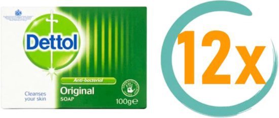 Dettol Dettol Antibacteriële zeep blokje 100 Gram -Original Protect - Desinfecterende blokje/tablet/handzeep x 12