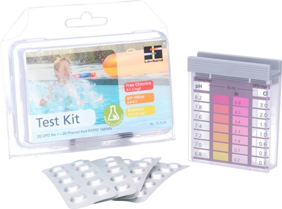 Phenol Phenol red -Test Kit - RAPID Tablets - Testkit voor zwembad - Zwembadwater tester -3 kamer