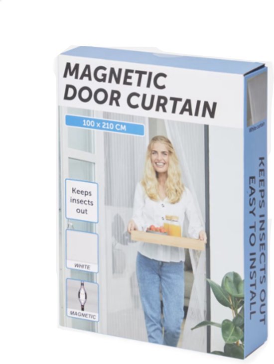 Insectengordijn Insectengordijn - 100 x 210 cm - met magnetische sluiting - Inclusief bevestigingsmateriaal - Houdt vervelende insecten buiten de deur.