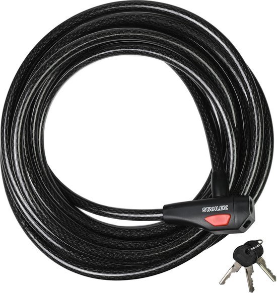 Stahlex Stahlex Extra lang kabelslot - 10 meter - spatwaterdicht en slagvast - met 3 sleutels