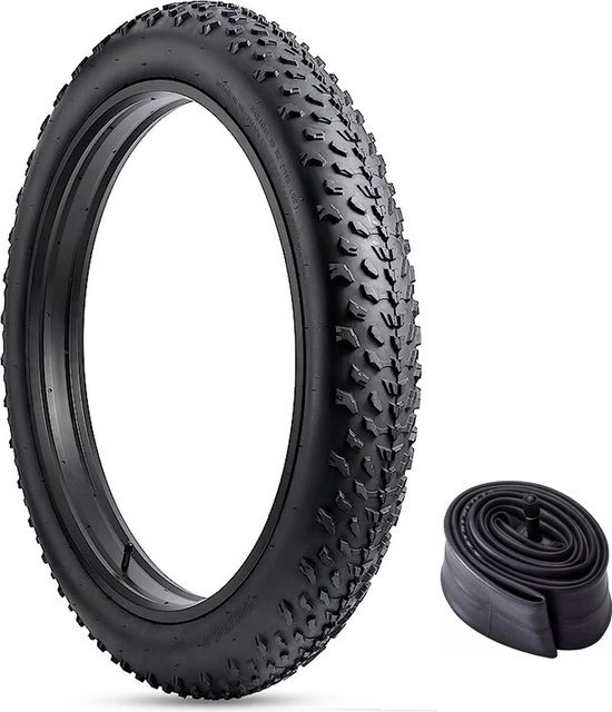 Ouxi 20” FatBike Noppen Buitenband inclusief Binnenband 20 x 4.0 inch ERTRO 100-406 20x4.0 Fat bike band 20inch Offroad Enduro Noppen profiel - Ouxi – Knaap – Phatfour – Super73 - Zwart