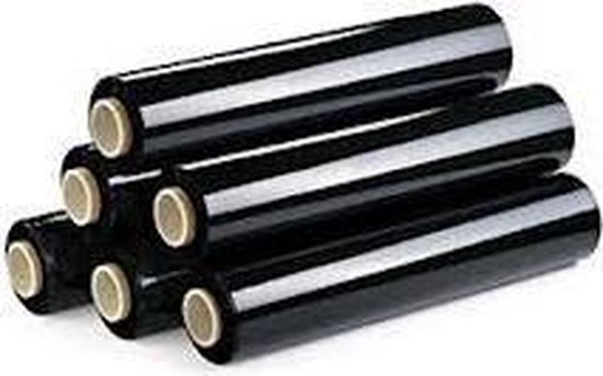 TradeFix Doos van 6 rollen zwarte sealfolie - rekfolie - wikkelfolie