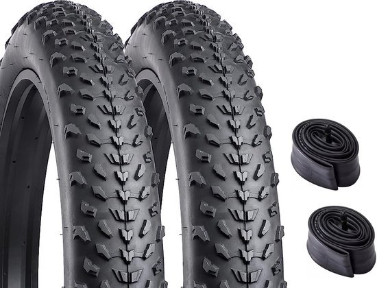 Ouxi Set 2stuks 20” FatBike Noppen Buitenbanden 20 x 4.0 inch 20x4.0 Fat bike banden 20inch Offroad Enduro Noppen profiel - Ouxi – Knaap – Phatfour – Super73 - Zwart