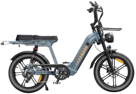 QmWheel QMWHEEL D50 Elektrische Fatbike - Lage Instap - 20 Inch - 250W Motor - 7 Versnellingen - 60 km Actieradius - Hydraulische Schijfremmen - Nardo Grijs