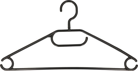 Storage Storage Solutions Kledinghangers set - 40x stuks - kunststof - zwart - kledingkast hangers