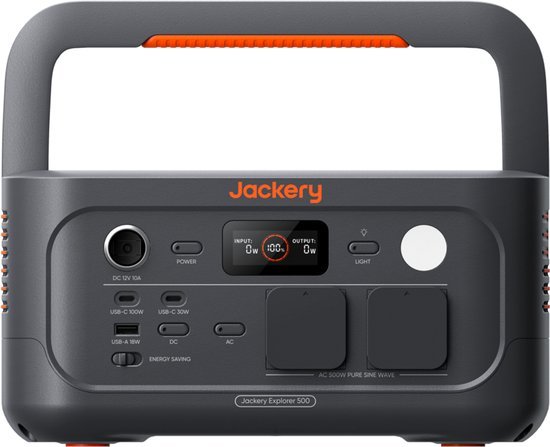 Jackery Jackery - Explorer 500 V2 - portable powerstation - 500v2 draagbaar energiestation - 512Wh/500W LFP-accu (max. 1000W) - UPS≤10ms, 2 AC & 2 PD USB-C - volledig opgeladen in 1,3 uur - zonnegenerator voor kamperen, campers en noodgevallen