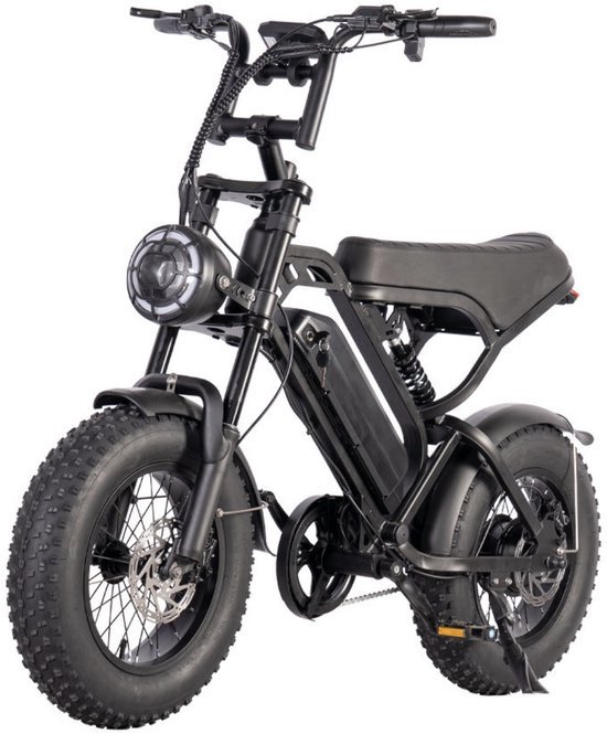 TradeFix V20 Mini Fatbike – Elektrische Fatbike 2025 – 16 Inch – Legaal op de weg – 50 km Actieradius - Niet opvoerbaar – Hydraulische remmen – Alarm – 2 Jaar Garantie - Zwart